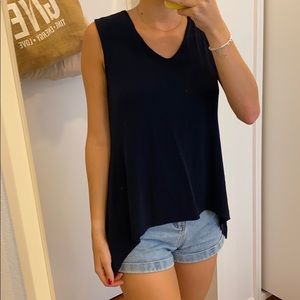 Long Blue Blouse Tank